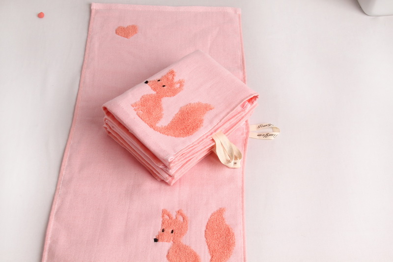 Bamboo Cotton Cartoon Hand Facial Towel For Girls Kids Child One Side Muslin Jacquard Another Side Terry - View 4