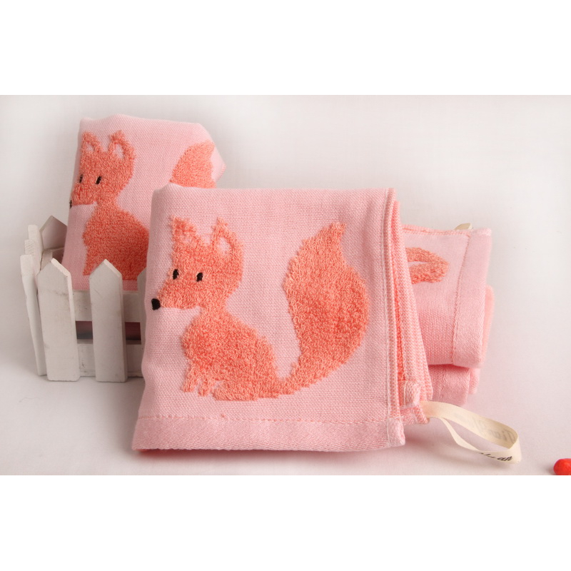 Bamboo Cotton Cartoon Hand Facial Towel For Girls Kids Child One Side Muslin Jacquard Another Side Terry - View 2