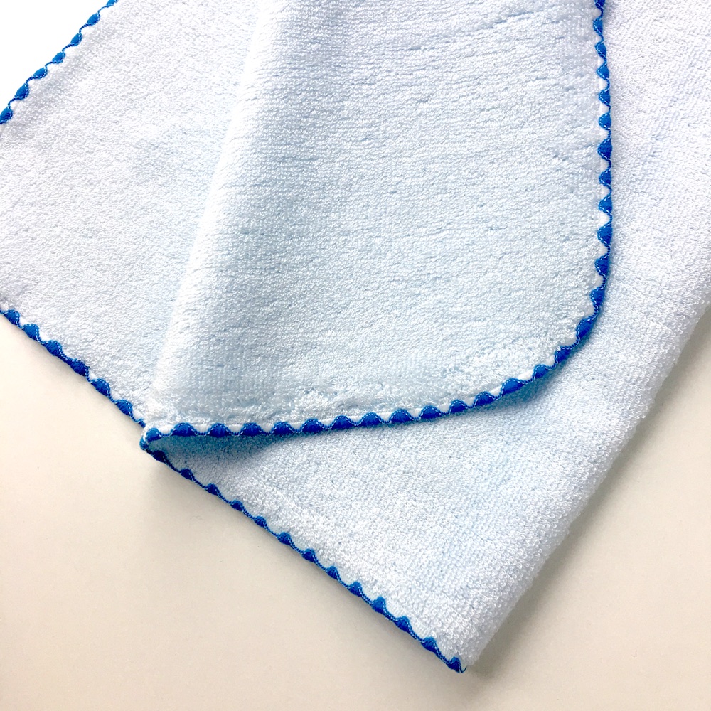 Bamboo Cotton Classical Soft Plain Hand Facial Towels For Baby Kids Child Stitch Floral Border Style - View 8