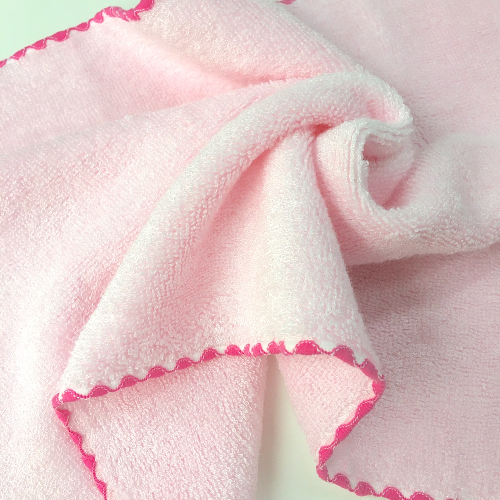 Bamboo Cotton Classical Soft Plain Hand Facial Towels For Baby Kids Child Stitch Floral Border Style - View 5