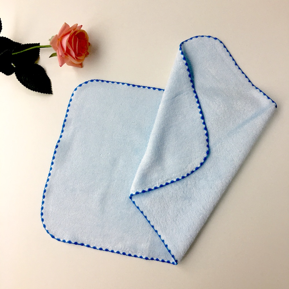 Bamboo Cotton Classical Soft Plain Hand Facial Towels For Baby Kids Child Stitch Floral Border Style - View 4
