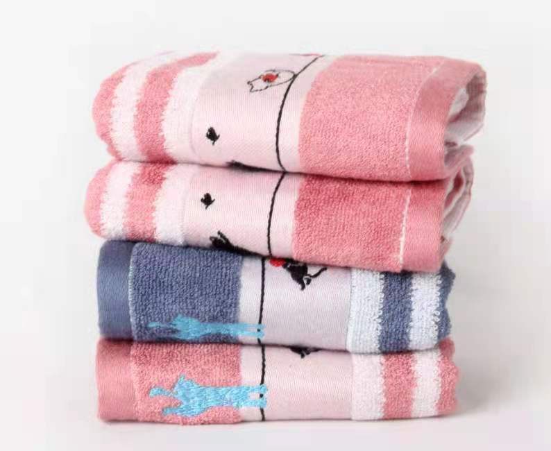 HOT Bamboo Cotton Cartoon Super Soft Hand Facial Towel For Boys And Girls Big Size And Thick Yarn Dyed Jacquard And Embroidery