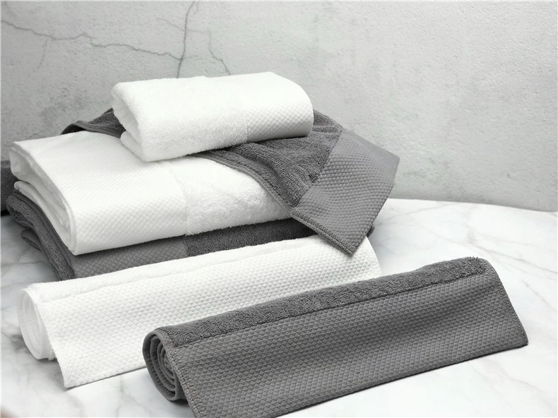 Luxury Soft Organic Cotton Hotel Towels Sets Stock Supply Customized Embroidery Logo And Labels - View 5