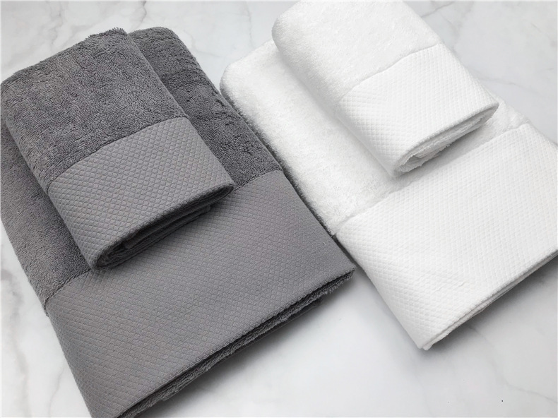 Luxury Soft Organic Cotton Hotel Towels Sets Stock Supply Customized Embroidery Logo And Labels - View 4