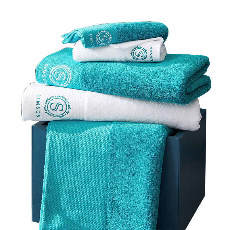 Luxury Soft Organic Cotton Hotel Towels Sets Stock Supply Customized Embroidery Logo And Labels - View 6