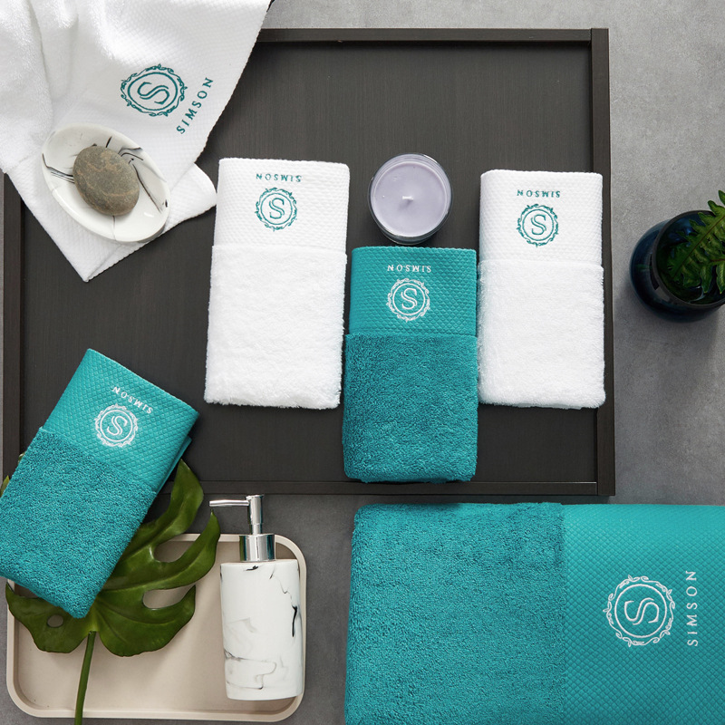 Luxury Soft Organic Cotton Hotel Towels Sets Stock Supply Customized Embroidery Logo And Labels - View 7