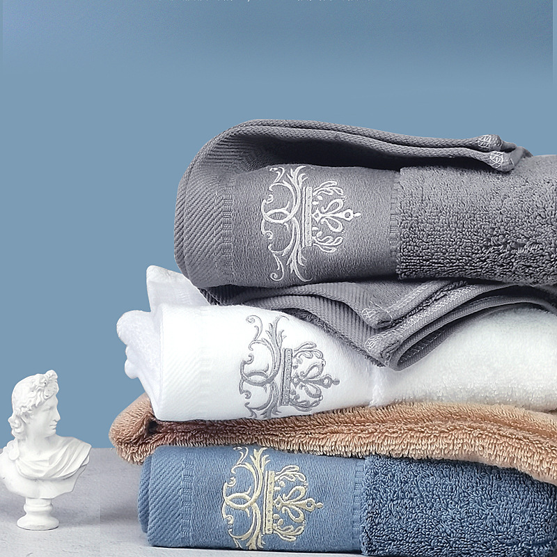 Luxury Soft Cotton Hotel Towels Set Starred Hotel Large Size Thick 3pcs Stock Supply Customized Embroidery Logo And Labels - View 2