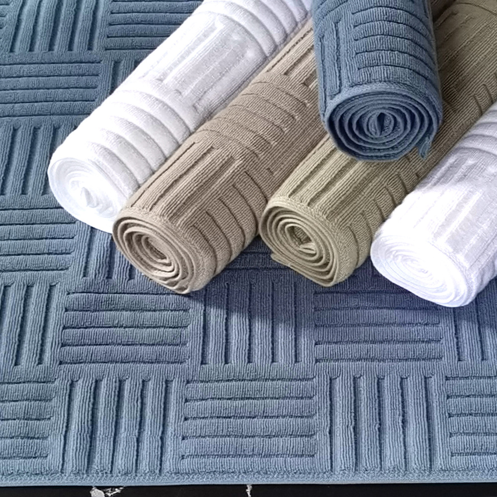 Organic Cotton Hotel Bath Mat Bathroom Mat Thick Towels Stock Supply Customized Embroidery Logo And Labels - View 3