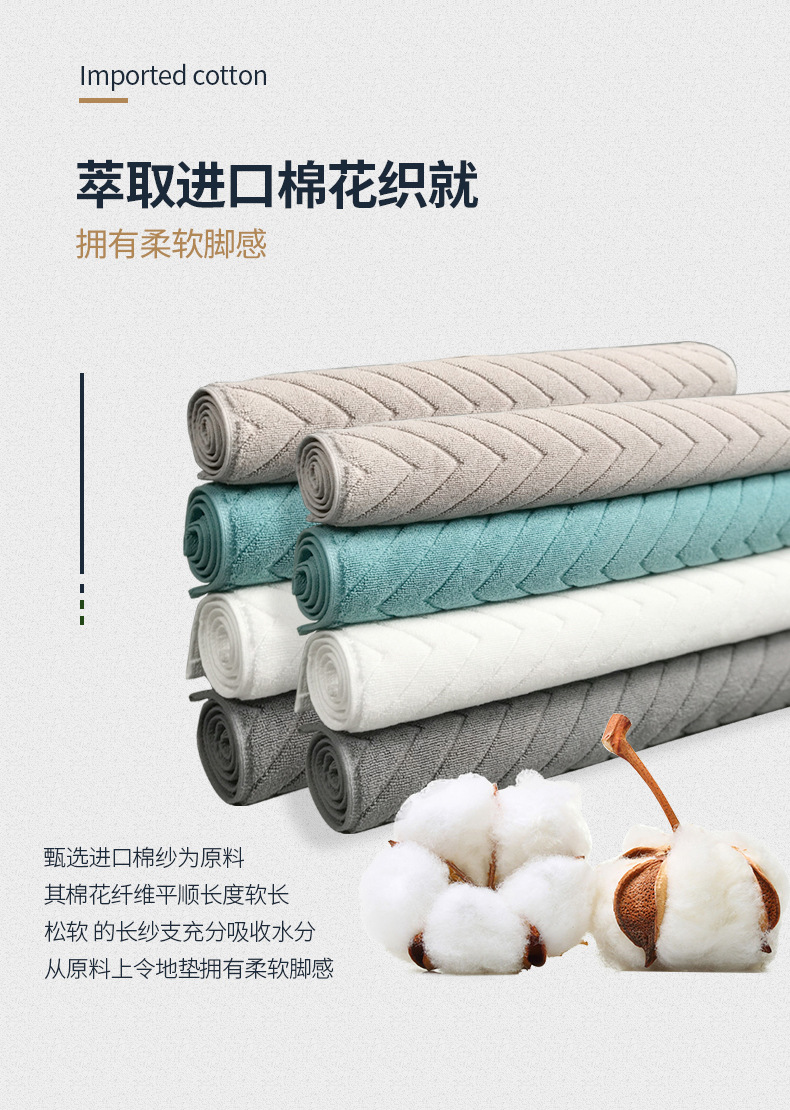 Cotton Hotel Bath Mat Bathroom Mat Spa Thick Towels Stock High Absorbent Supply Customized Embroidery Logo And Labels - View 2
