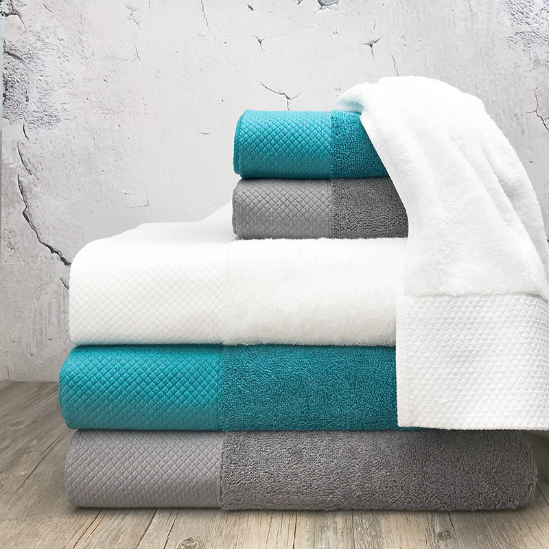 Luxury Soft Organic Cotton Hotel Towels Sets Stock Supply Customized Embroidery Logo And Labels - View 2