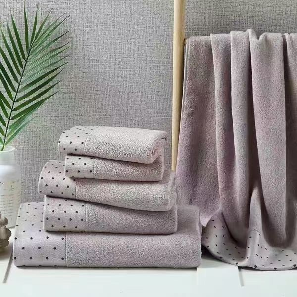 HOT Luxurise 500 GSM Bamboo Cotton Bath Towel Hand Towel And Washcloth For Bathroom, Spa ,GYM Classic Set