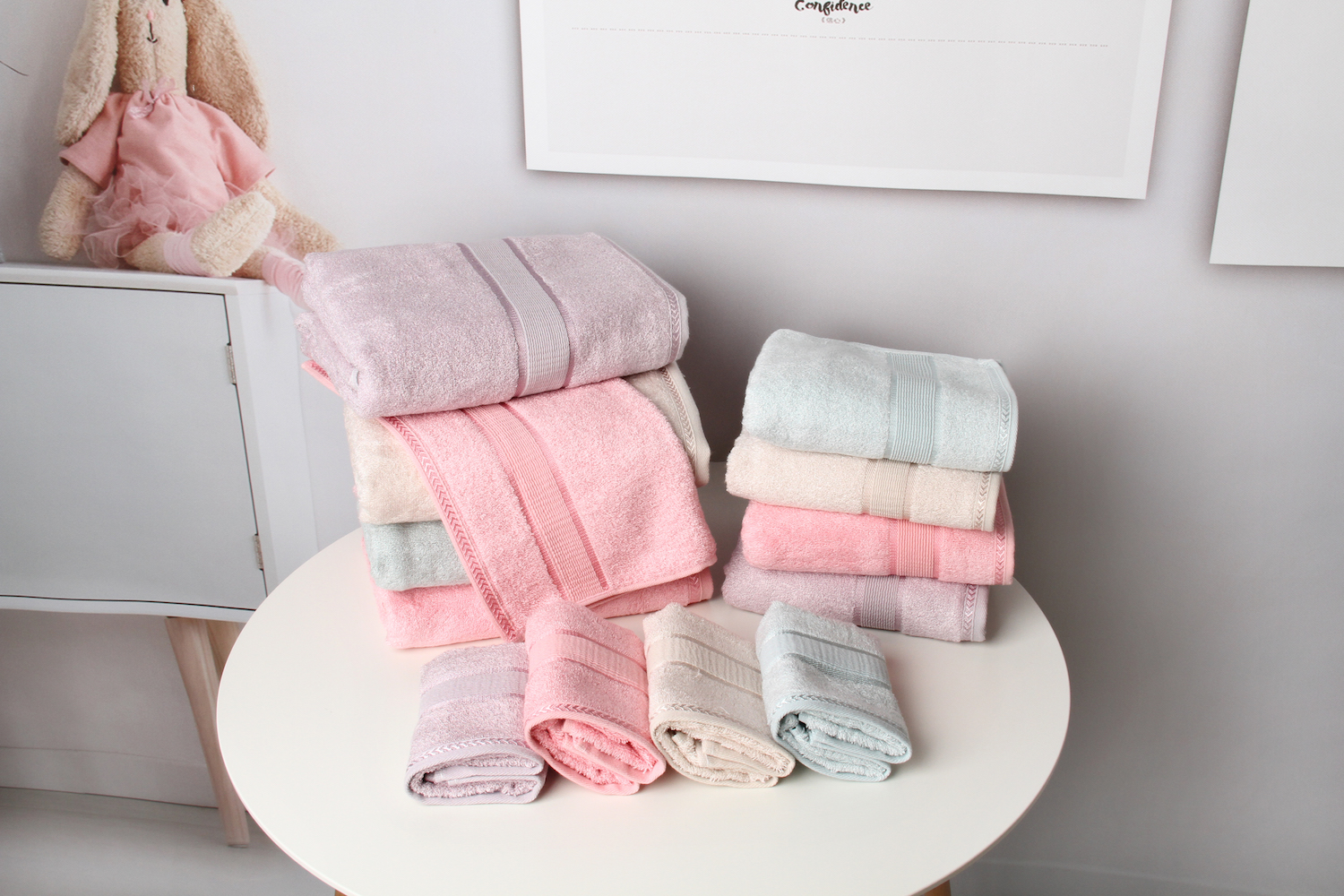 Bamboo Cotton Bath Towel Hand Towel And Washcloth For Bathroom, Spa ,GYM 3pcs Set - View 3
