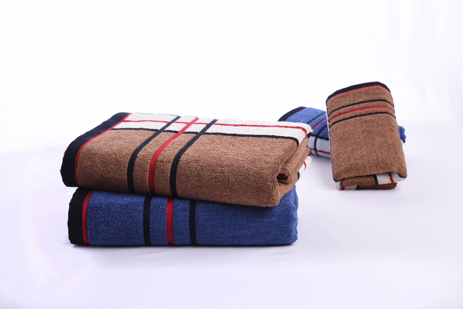 Yarn Dyed Thick Bamboo Cotton Towel Set Of 2, 1 Bath Towel, 1 Face Towels, For Bathroom, Spa, GYM - View 4