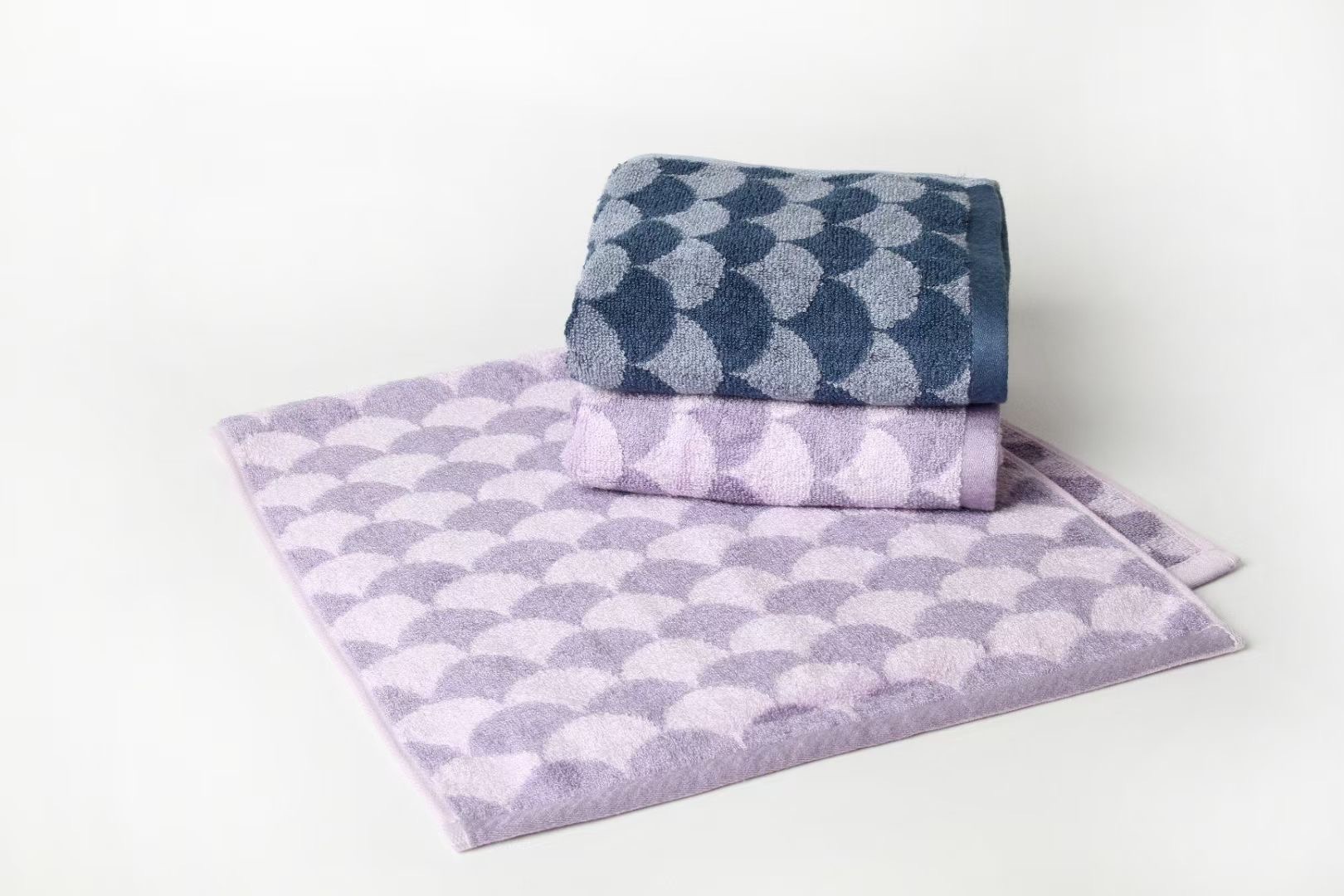 Bamboo Cotton Bath Towel Hand Towel And Washcloth For Bathroom, Spa ,GYM 3pcs Set Scallops Jacquard - View 7