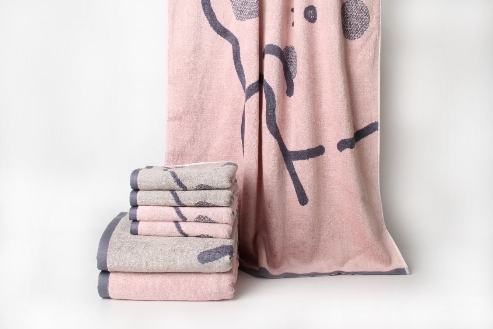 Baby Kids Jacquard Cartoon Bamboo Cotton Bath Towel Hand Towel And Washcloth For Bathroom 3pcs Set - View 8