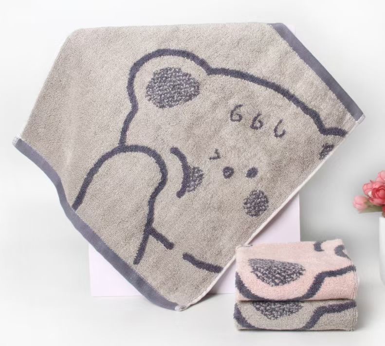 Baby Kids Jacquard Cartoon Bamboo Cotton Bath Towel Hand Towel And Washcloth For Bathroom 3pcs Set - View 7