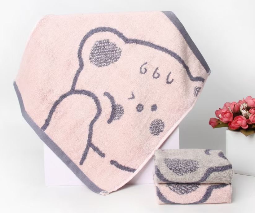 Baby Kids Jacquard Cartoon Bamboo Cotton Bath Towel Hand Towel And Washcloth For Bathroom 3pcs Set - View 6
