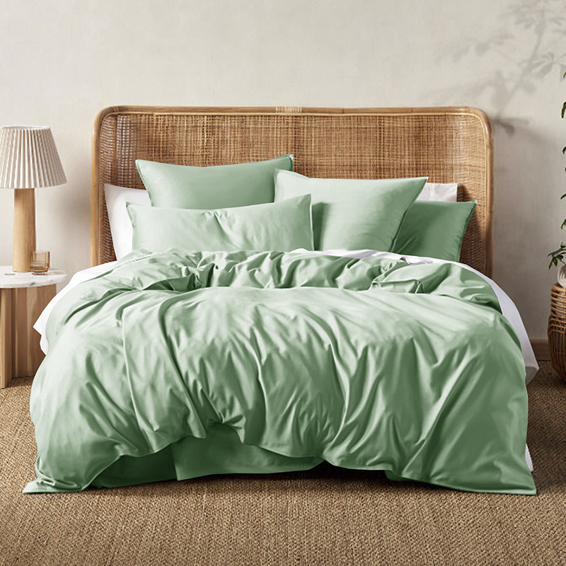100% Organic Bamboo Silk Satin 60S High Quality Bedsheet Duvet Cover Pillow Cases Bedding Set - View 4