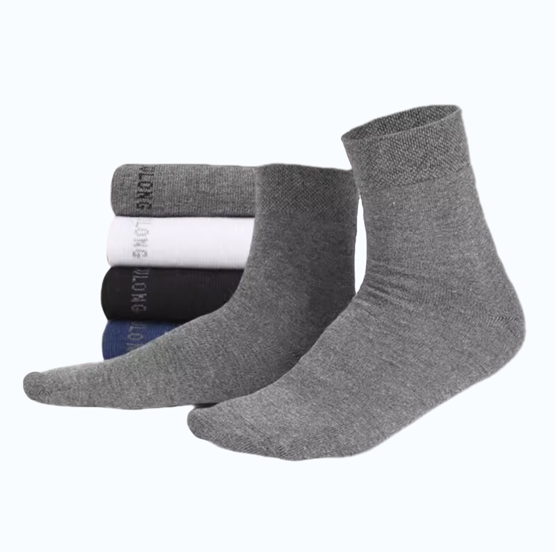 Mens Premium Rayon Bamboo Crew Dress Socks 5 Pairs Breathable Lightweight Seamless Moisture Wicking Odor Free Business Socks