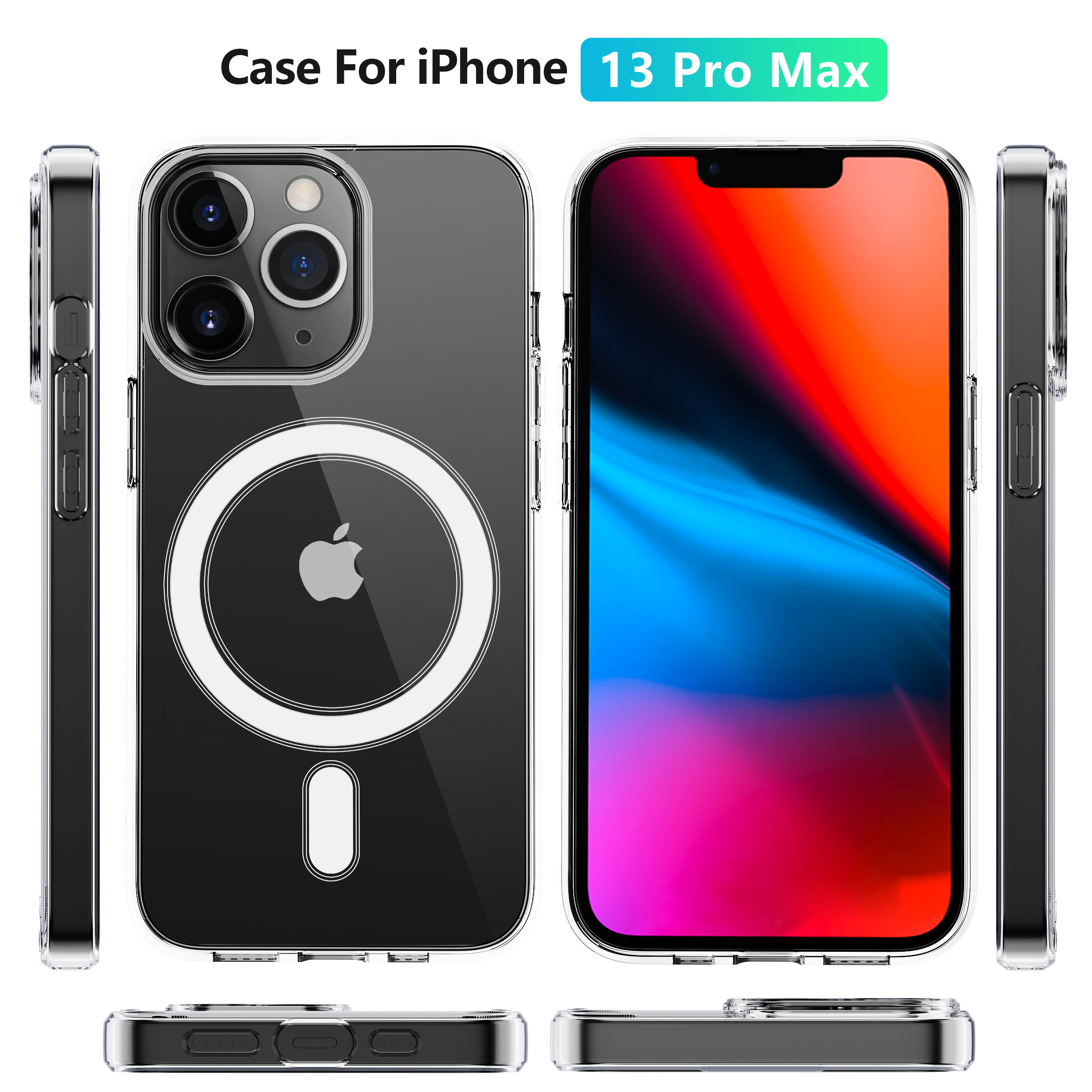 TPU PC Hybrid Magsafe Phone Case Clear Transparent Custom Logo