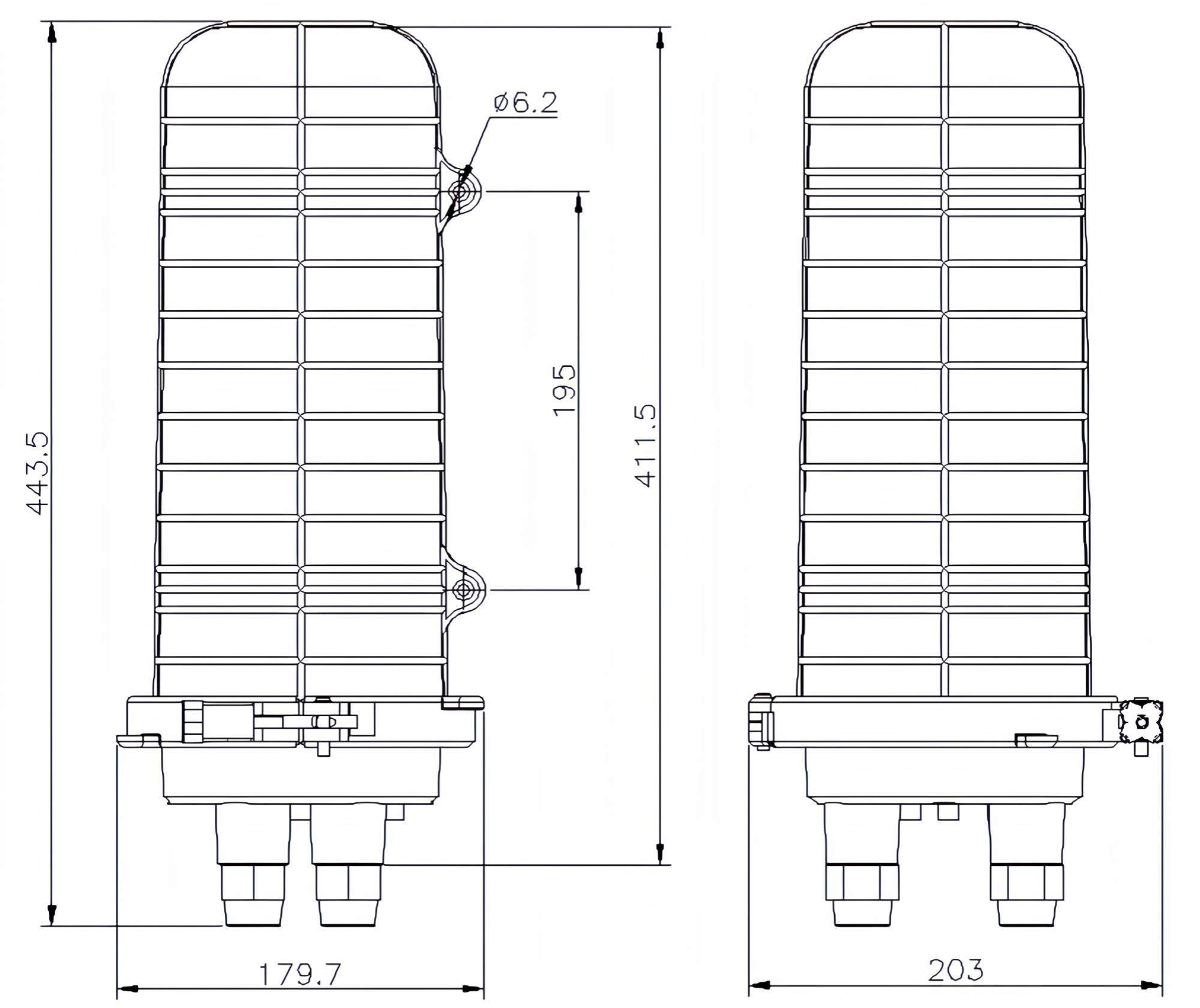 CV002 Vertical Fiber Optic Splice Closure FlyingFiber cv002-vertical-fiber-optic-splice-closure-flyingfiber