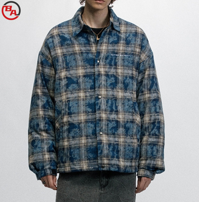 ApparelCustomVendorUnisexWinterPlaidCoatDetachableHoodWarmerOutwear5