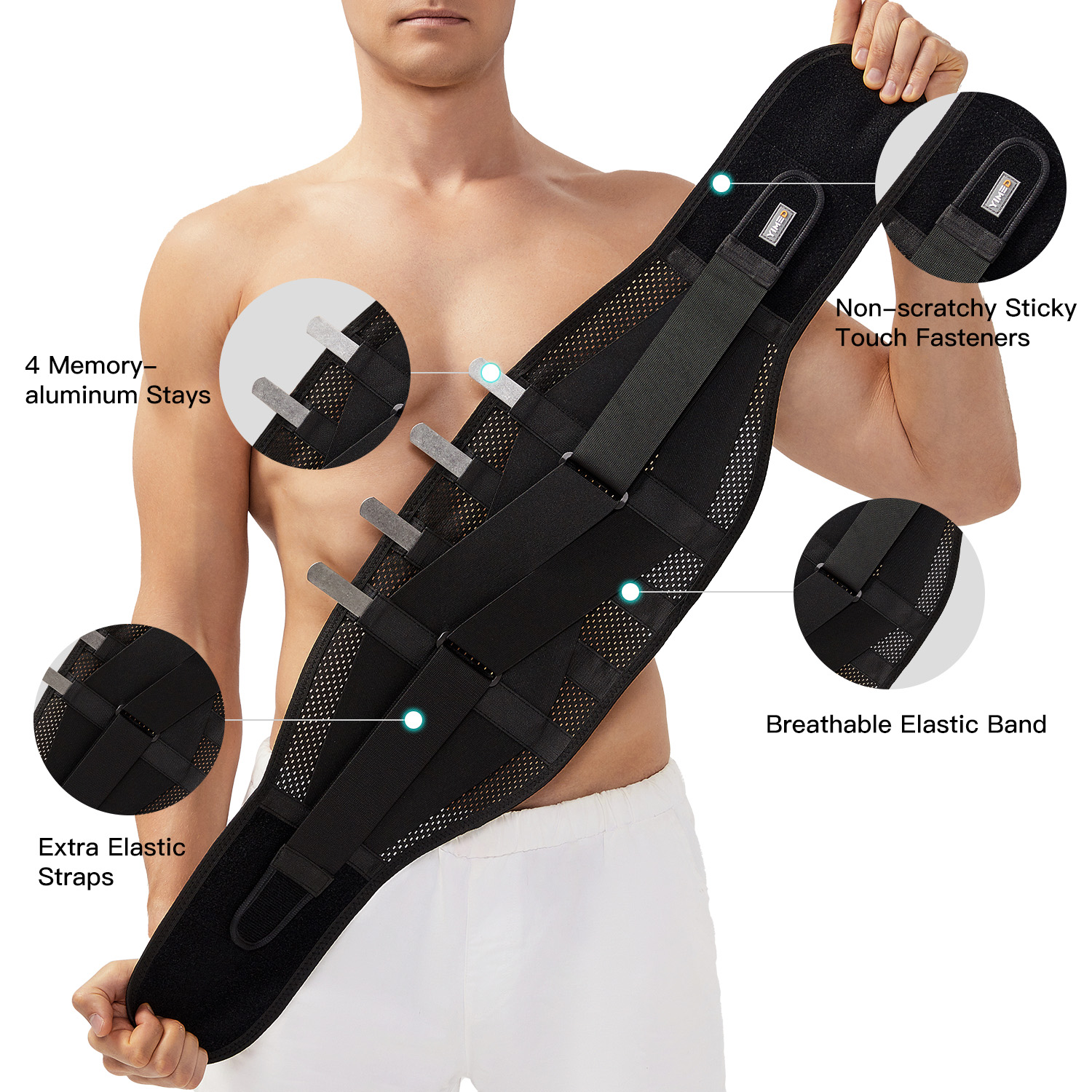 Kneesport产品图片-黑色轻薄护腰-画板5
