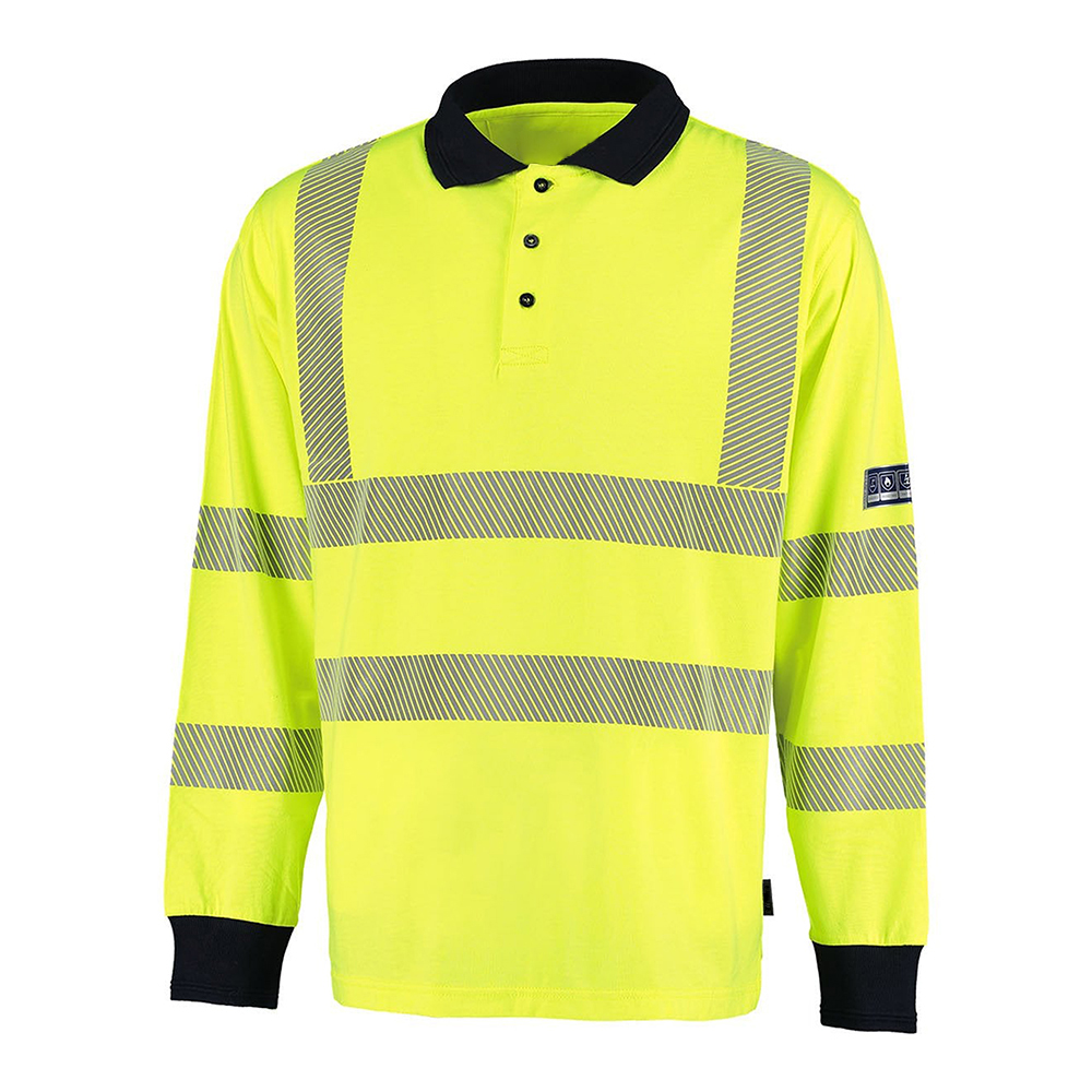 Mens-Hi-Vis-High-Visibility-Reflective-Tape-Safety-Polo-Contrast-Long-Sleeve-Workwear-Visibility-Tee-Tshirt-Top-3