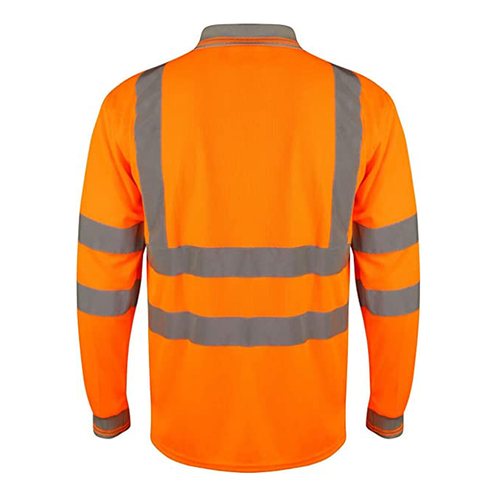 Mens-Hi-Vis-High-Visibility-Reflective-Tape-Safety-Polo-Contrast-Long-Sleeve-Workwear-Visibility-Tee-Tshirt-Top-5