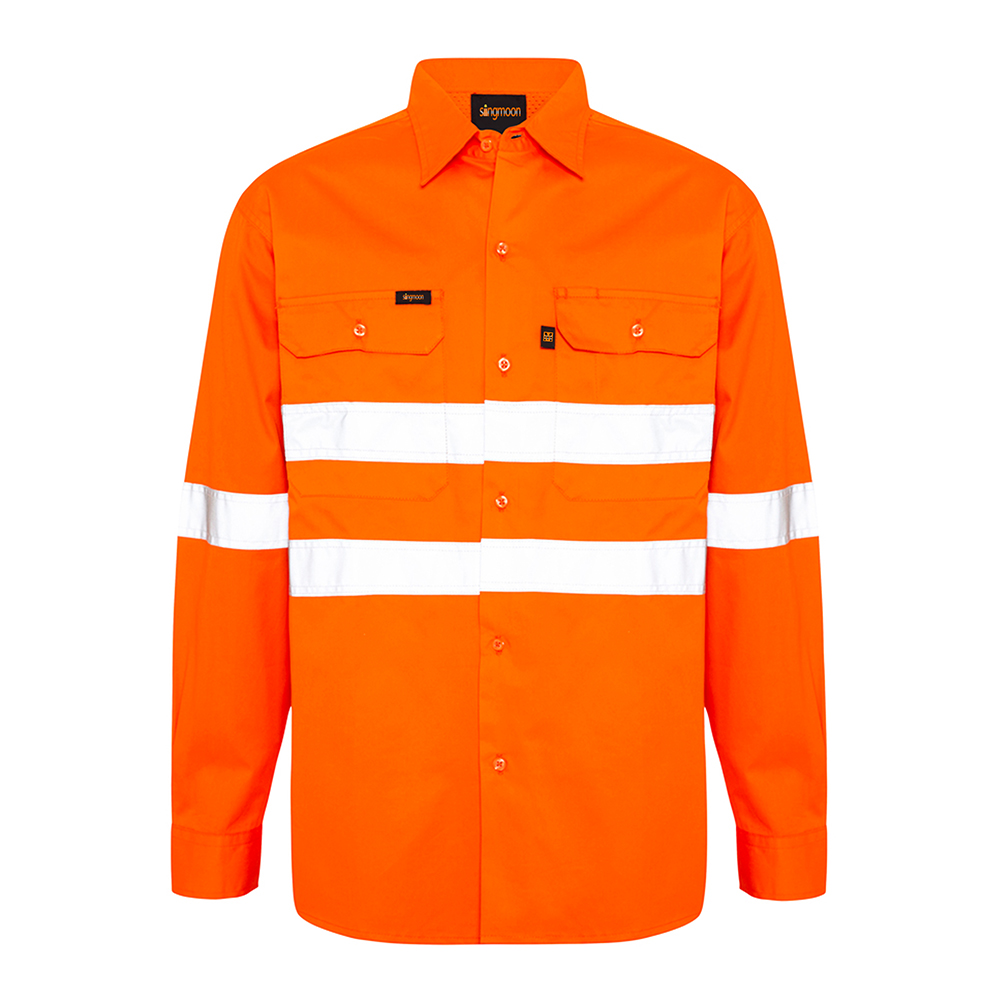 Hi-Vis-Long-Sleeve-150g-Safety-Work-Shirt-reflective-Tape-Cool-Vents-2