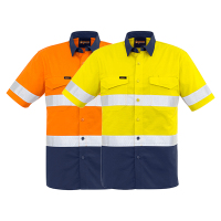 Hi-Vis-Shirts-Tape-Safety-Work-Shirt-Cotton-Drill-Vent-Light-Short-Sleeve-5