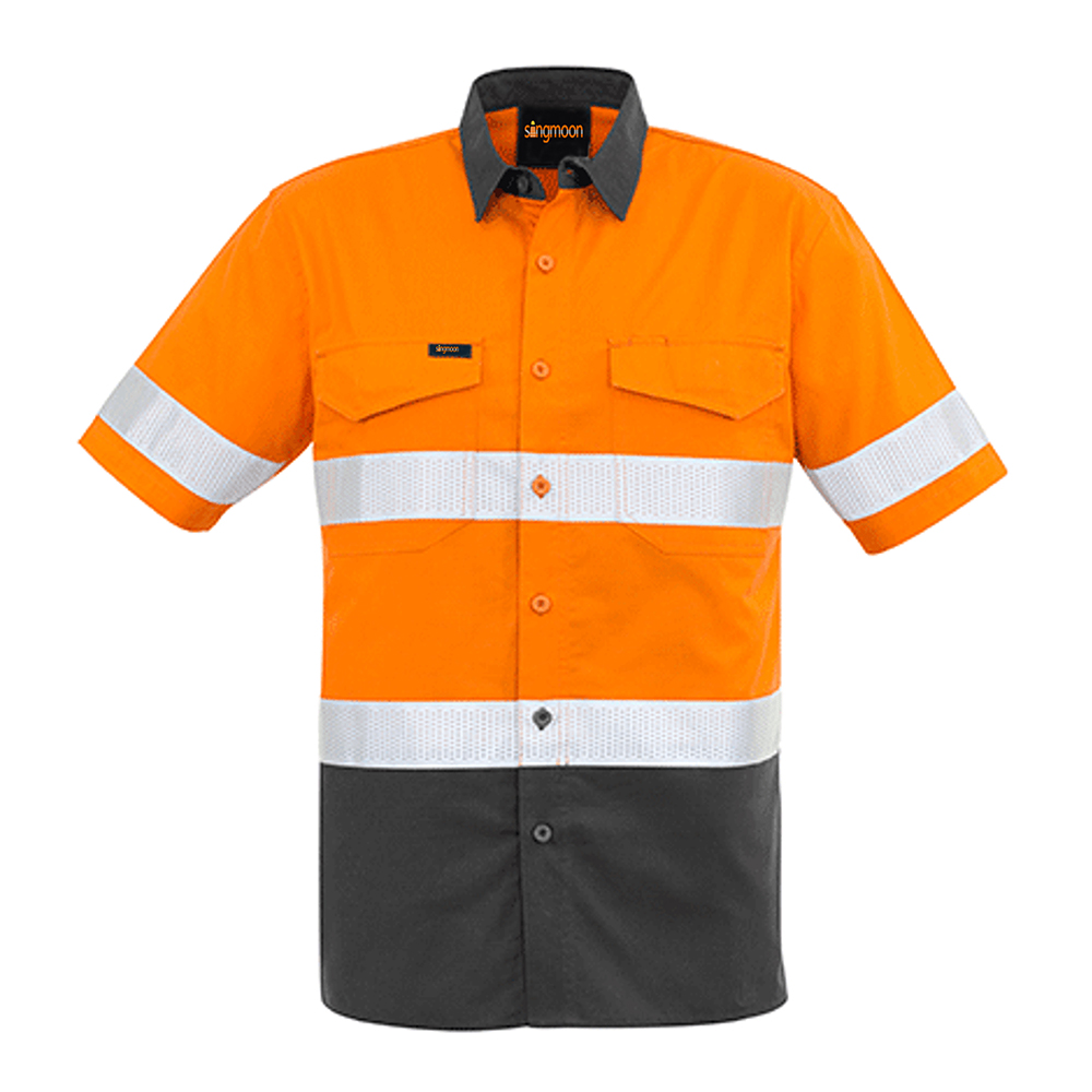 Hi-Vis-Shirts-Tape-Safety-Work-Shirt-Cotton-Drill-Vent-Light-Short-Sleeve-7