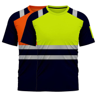 High-Visibility-Dri-Fit-Short-Sleeves-T-Shirts-Reflective-Tape-Safety-Hi-Vis-Round-Crew-Neck-Security-Work-Breathable-Workwear-Tops-2