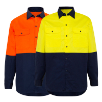 Hi-Vis-Cotton-Drill-Shirt-Long-Sleeve-2-Tone-Vented-Yellow-Orange-Navy-3