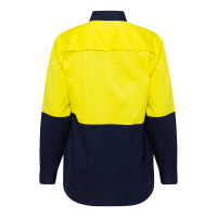 Hi-Vis-Cotton-Drill-Shirt-Long-Sleeve-2-Tone-Vented-Yellow-Orange-Navy-4