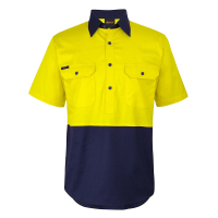 Hi-Vis-Close-Front-SS-150G-Work-Shirt-3