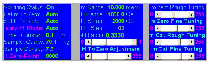 parameter configuration of DXV-60 VSM