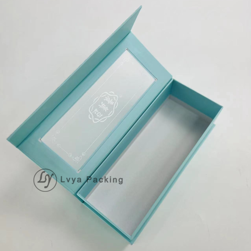 BookStyleMagneticPaperGiftBoxWithPVCWindow-2