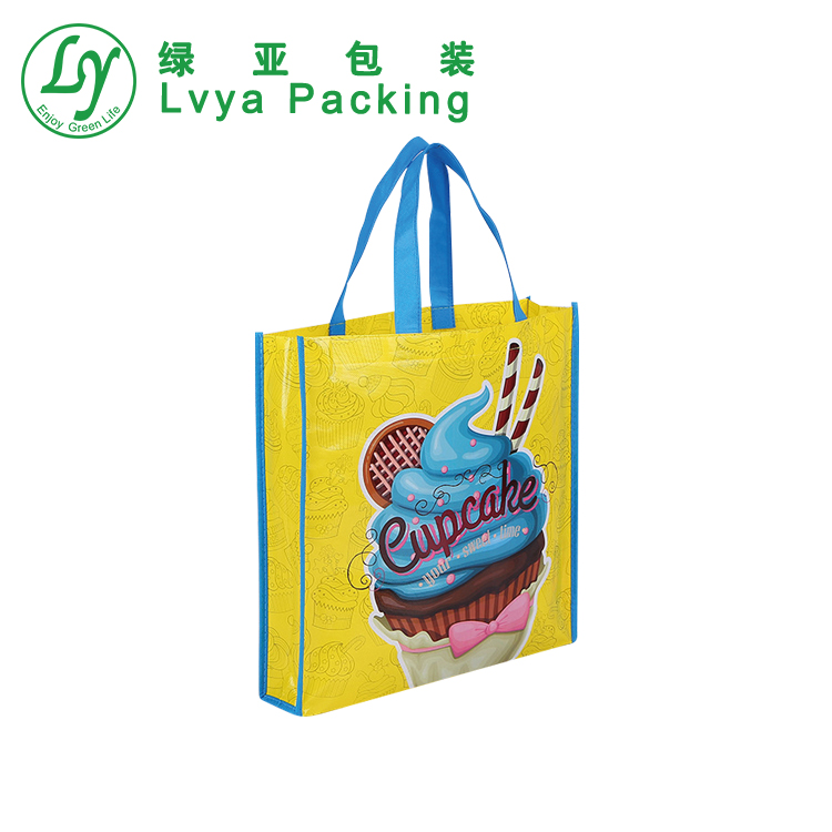 CustomPrintedEcoFriendlyReusableWaterproofDieCutPPLaminatedNonWovenToteShoppingBags-2