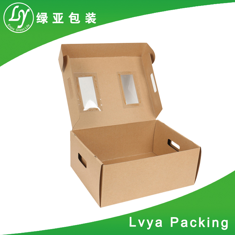 WholesaleLargeRecycleCartonCardboardCorrugatedKraftPaperBoxesforShippingPackageWithPVCWindow-5