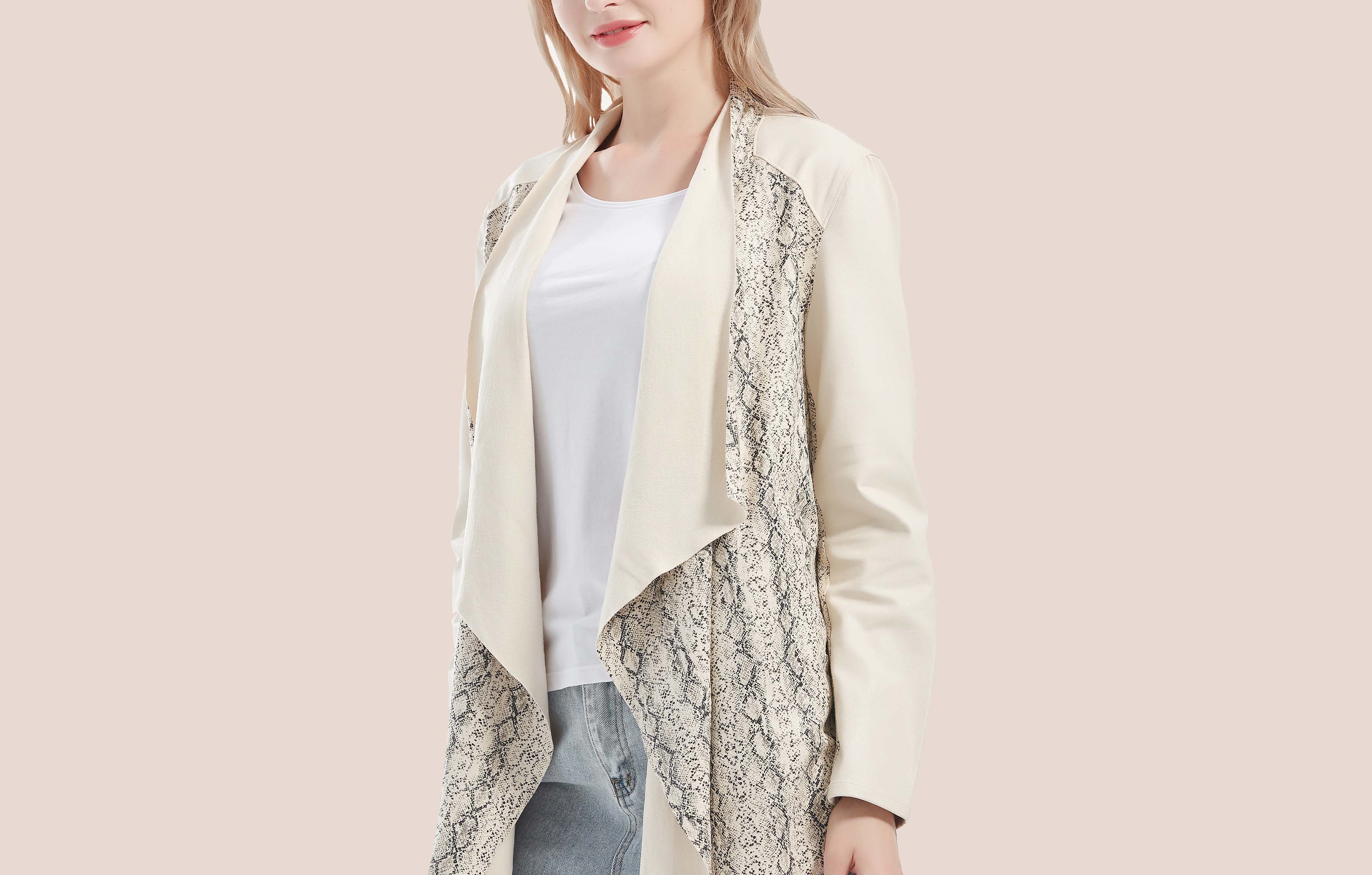 Cardigan Style Suede Jacket