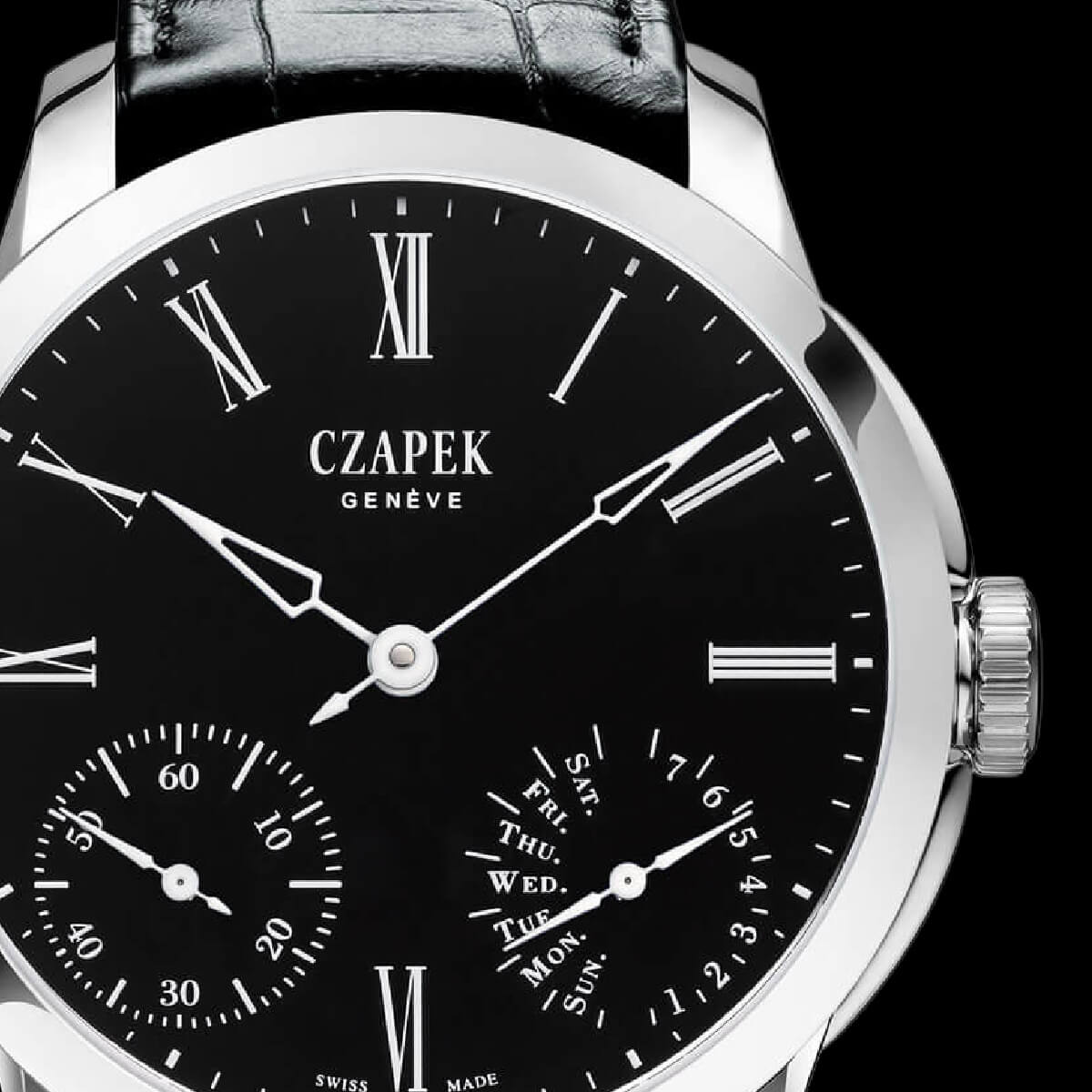 CZAPEK-QUAI-DES-BERGUES-BLACK-ENAMEL-S-ARROW-HANDS