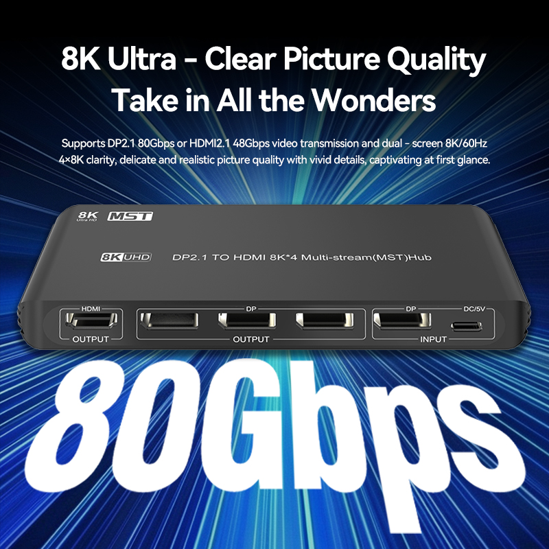 TJ-A481 DP to HDMI*1+DP*3 Splitter-企业官网