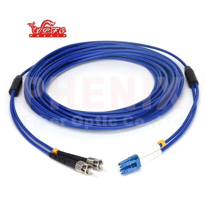 Armored 2C LC/ST UPC Singlemode 9/125um 3.0 OFNR/LSZH BULE-Phenix Fiber ...