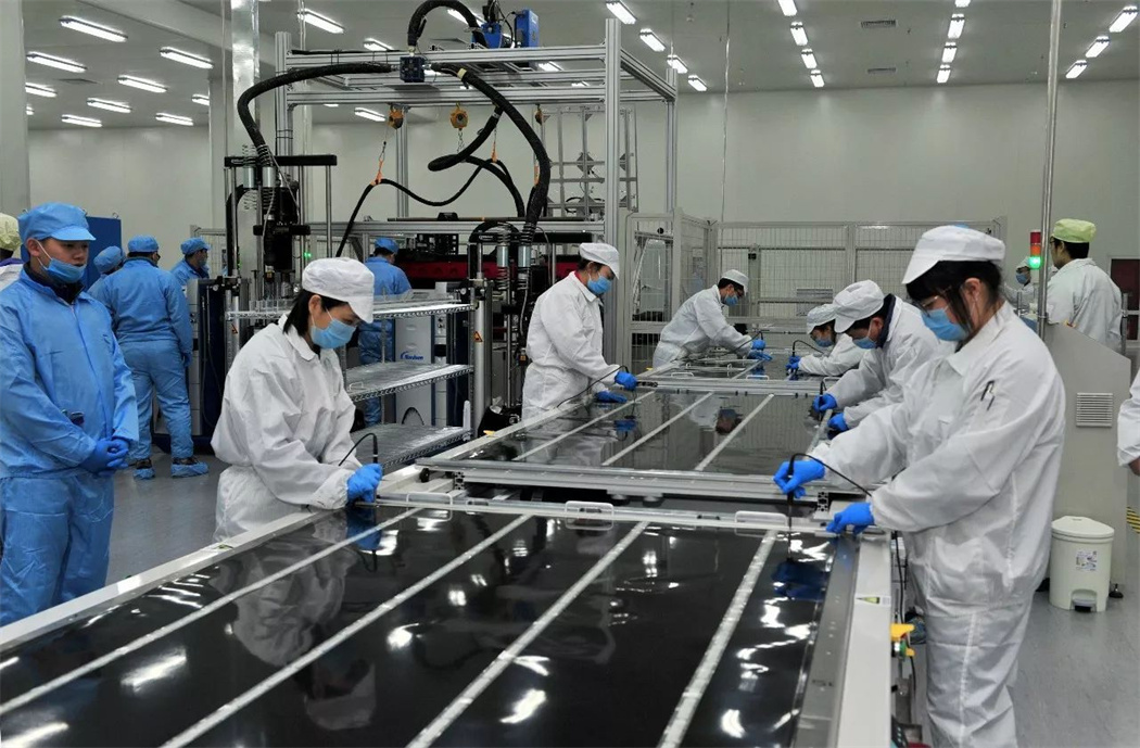 Solar photovoltaic panel production line