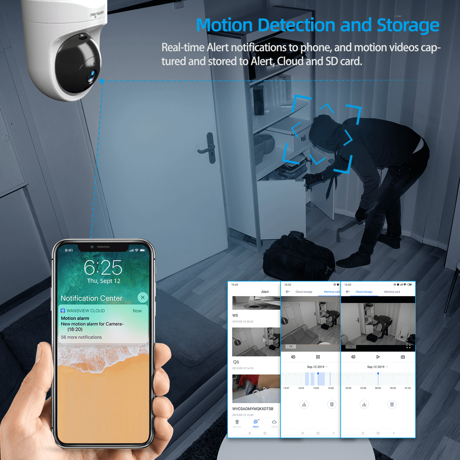 Home Security Camera, Baby Camera, 2K wansview WiFi Camera for Pet/Nanny,  Motion Alerts, 2 Way Audio, Night Vision, Compatible with Alexa Echo Show