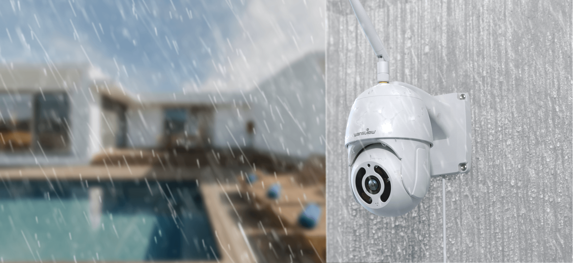 wansview Security Camera Outdoor, 1080P Pan-Tilt 360° Surveillance  Waterproof WiFi Camera, Night Vision, 2-Way Audio, Smart Siren, SD Card