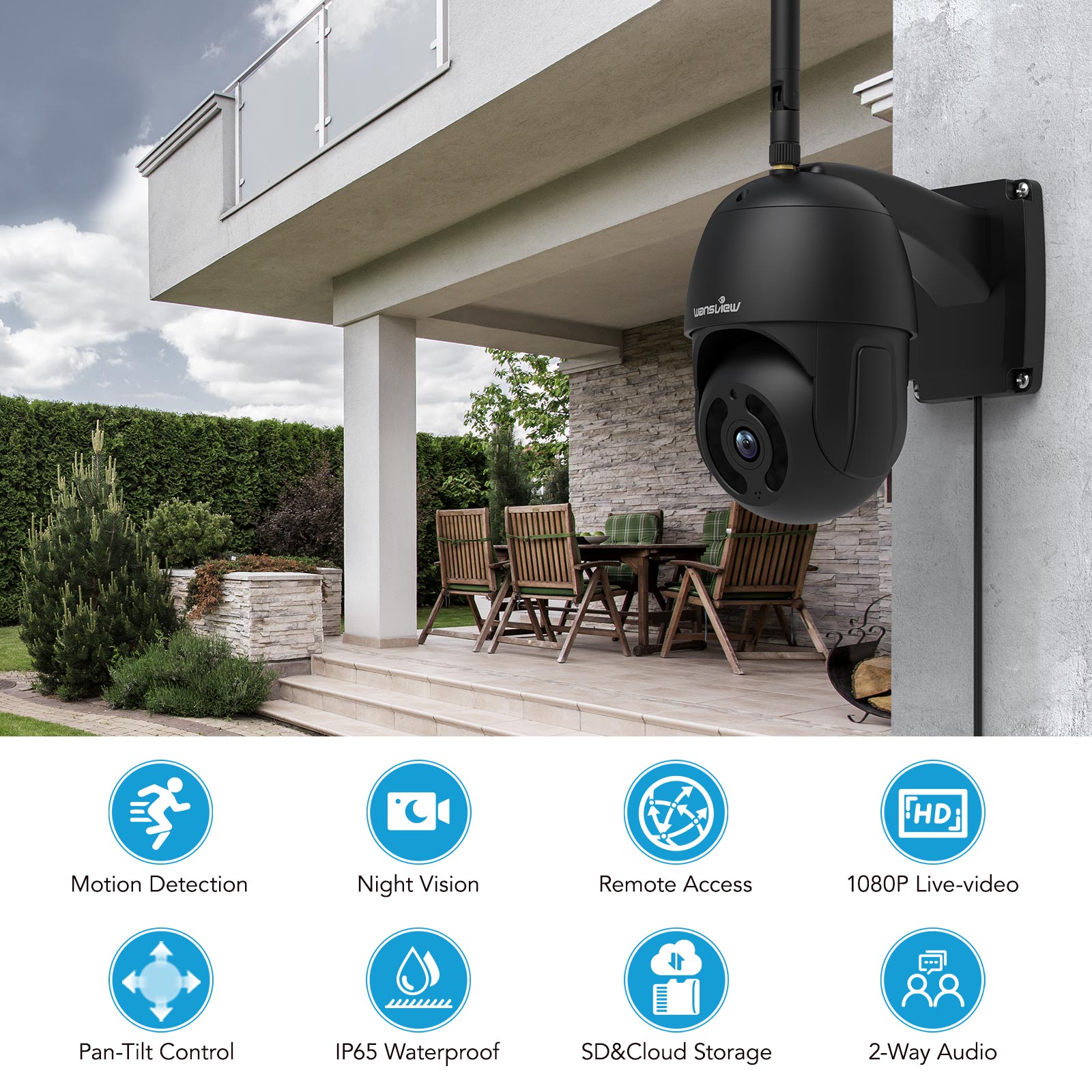 Wansview 2K Security Cameras Wireless Outdoor-2.4G Wifi Home Security  Cameras vi
