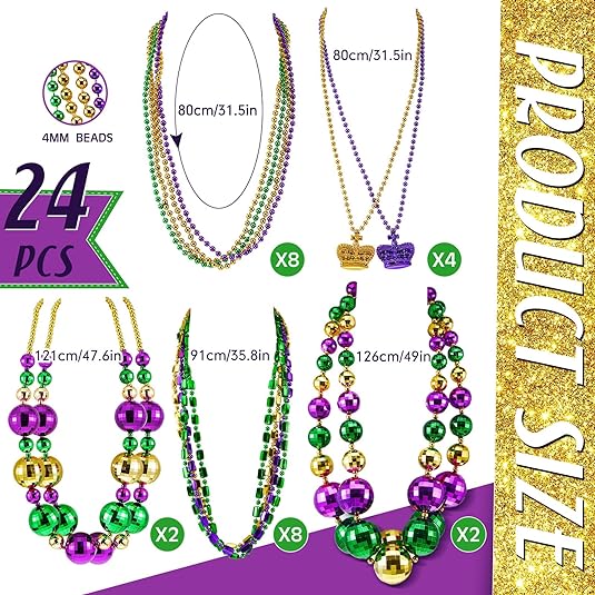 Jumbo Ball Mardi Gras Beads Necklaces and Assorted Costume Necklace ...