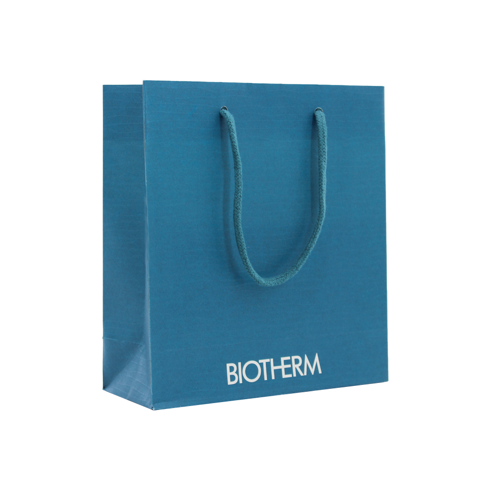 Blue texture shopping paper bag